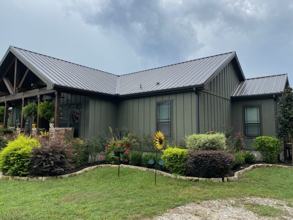 Residential metal panel roof replacement completed in Tyler, TX
