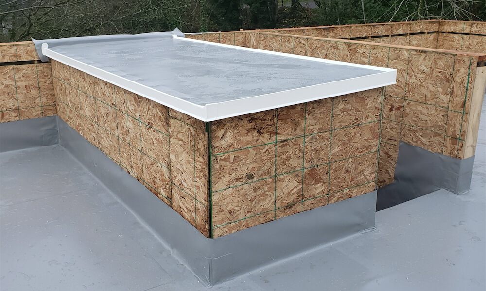 PVC flat roofing installation by Redline Roofing